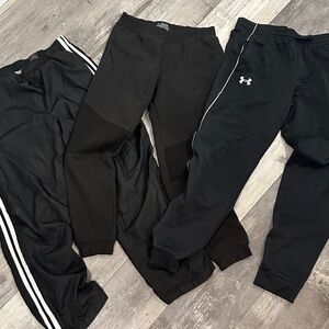 Multiples Kids Black Joggers with White Accents